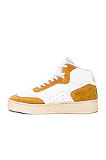 Saint Laurent SL80 Sneaker in Blanc Optique & Deer Yellow, view 5, click to view large image.