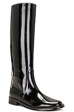 Saint Laurent Hunt Boot in Nero, view 2, click to view large image.