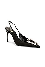 Saint Laurent Avenue Slingback Pump in Nero, view 2, click to view large image.