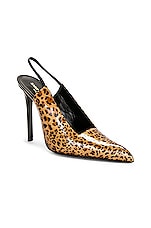Saint Laurent Raven Slingback Pump in Manto Naturale, view 2, click to view large image.