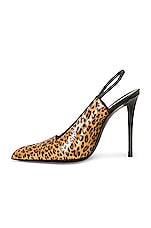Saint Laurent Raven Slingback Pump in Manto Naturale, view 5, click to view large image.
