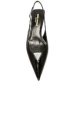 Saint Laurent Cherish Slingback Pump in Nero, view 4, click to view large image.