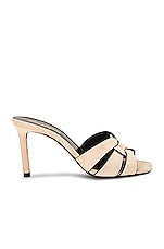 Saint Laurent Tribute Mule Sandal in Cream, view 1, click to view large image.