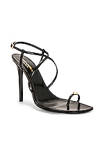 Saint Laurent Date Sandal in Nero, view 2, click to view large image.