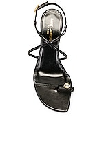 Saint Laurent Date Sandal in Nero, view 4, click to view large image.