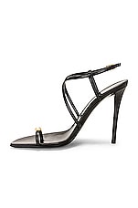 Saint Laurent Date Sandal in Nero, view 5, click to view large image.