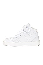 Saint Laurent Lax Mid Sneaker in Blanc Optique, view 5, click to view large image.