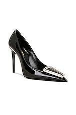 Saint Laurent Avenue Pump in Nero, view 2, click to view large image.