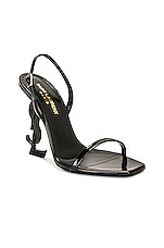 Saint Laurent Opyum Sandal in Nero, view 2, click to view large image.
