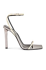 Saint Laurent Pam Sandal in Metal Old Gold, view 1, click to view large image.