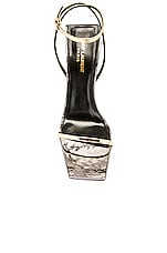 Saint Laurent Pam Sandal in Metal Old Gold, view 4, click to view large image.