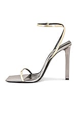 Saint Laurent Pam Sandal in Metal Old Gold, view 5, click to view large image.
