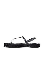 Saint Laurent Cassandra Flat Sandal in Nero, view 5, click to view large image.