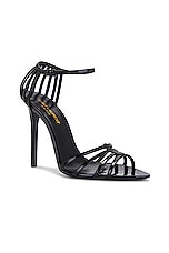 Saint Laurent Milena Sandal in Nero, view 2, click to view large image.