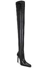 Saint Laurent Nina Over The Knee Boot in Nero, view 2, click to view large image.