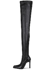 Saint Laurent Nina Over The Knee Boot in Nero, view 5, click to view large image.