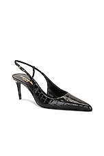 Saint Laurent Vendome Slingback Pump in Nero, view 2, click to view large image.