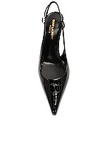 Saint Laurent Vendome Slingback Pump in Nero, view 4, click to view large image.