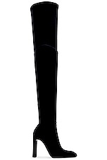 Saint Laurent Auteuil Over The Knee Boot in Nero, view 1, click to view large image.