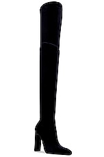 Saint Laurent Auteuil Over The Knee Boot in Nero, view 2, click to view large image.