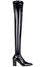 Saint Laurent Betty Over The Knee Boot in Nero, view 1, click to view large image.