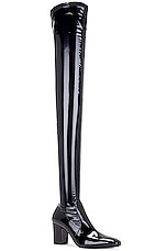 Saint Laurent Betty Over The Knee Boot in Nero, view 2, click to view large image.
