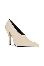 Saint Laurent Nico Pump in Cream, view 2, click to view large image.