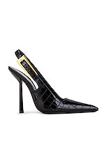 Saint Laurent Lee Slingback Pump in Nero, view 1, click to view large image.