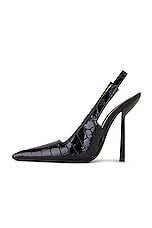 Saint Laurent Lee Slingback Pump in Nero, view 5, click to view large image.