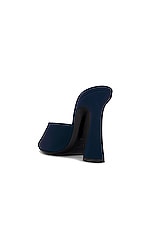 Saint Laurent Suite Mule Sandal in Dark Blue, view 3, click to view large image.