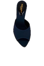 Saint Laurent Suite Mule Sandal in Dark Blue, view 4, click to view large image.