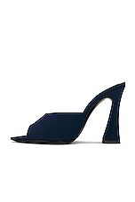 Saint Laurent Suite Mule Sandal in Dark Blue, view 5, click to view large image.