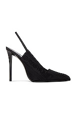 Saint Laurent Raven Slingback Pump in Nero, view 1, click to view large image.