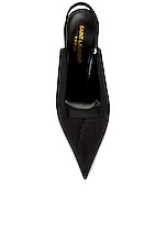 Saint Laurent Raven Slingback Pump in Nero, view 4, click to view large image.