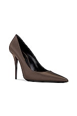 Saint Laurent Instinct Pump in Roast Brown, view 2, click to view large image.