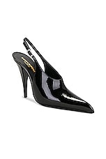 Saint Laurent Nico Slingback Pump in Nero, view 2, click to view large image.