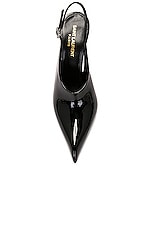 Saint Laurent Nico Slingback Pump in Nero, view 4, click to view large image.
