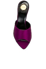 Saint Laurent Goldie Mule Sandal in Cyclamen, view 4, click to view large image.