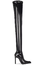 Saint Laurent Nina Over The Knee Boot in Noir, view 1, click to view large image.