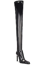 Saint Laurent Nina Over The Knee Boot in Noir, view 2, click to view large image.
