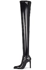 Saint Laurent Nina Over The Knee Boot in Noir, view 5, click to view large image.