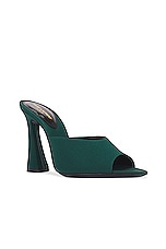 Saint Laurent Suite Mule Sandal in Drawn Green, view 2, click to view large image.