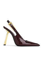 Saint Laurent Lee Slingback Pump in Marron Glace, view 1, click to view large image.