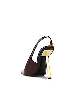 Saint Laurent Lee Slingback Pump in Marron Glace, view 3, click to view large image.