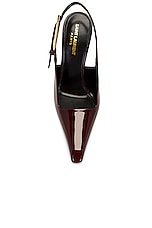 Saint Laurent Lee Slingback Pump in Marron Glace, view 4, click to view large image.