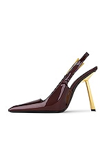Saint Laurent Lee Slingback Pump in Marron Glace, view 5, click to view large image.