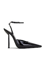 Saint Laurent Anouk Ankle Strap Pump in Nero, view 1, click to view large image.