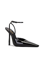 Saint Laurent Anouk Ankle Strap Pump in Nero, view 2, click to view large image.