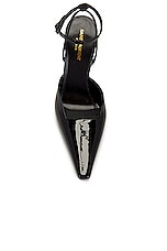 Saint Laurent Anouk Ankle Strap Pump in Nero, view 4, click to view large image.