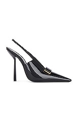 Saint Laurent Madame Singback Pump in Nero, view 1, click to view large image.